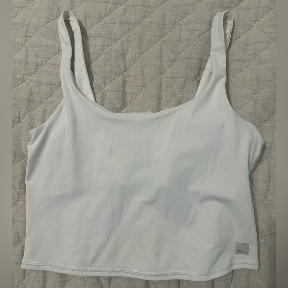 Vuori Daily Crop - White, Womens L